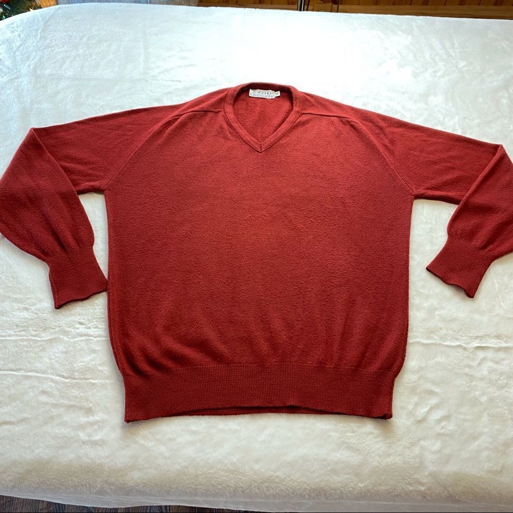 Izod Lacoste Vintage V-Neck Long Sleeve Sweater Size XL